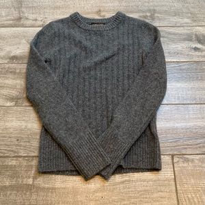 Topshop Charcoal Crewneck Ribbed Sweater